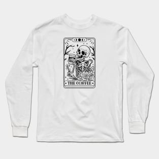 Skeleton Coffee Tarot Card Long Sleeve T-Shirt